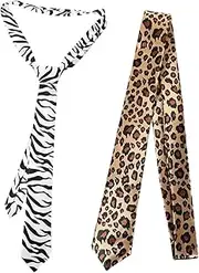 [CLISPEED] Tie Covers Zebra Neck Women Leopard Print Holiday Decorations Party Supplies Party Favors Satin
