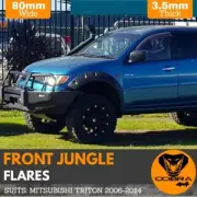 Mitsubishi Triton Front Jungle Fender Flares 2006 - 2014 MN ML Guard Black ABS