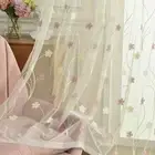 Floral Embroidery Yarn Curtain for Bedroom Living Room Window Tulle Sheer Drapes