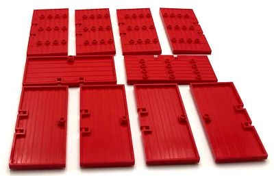 Lego 10 New Red Doors 1 x 5 x 8 1/2 Stud Stockade Town House City Home Pieces