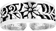 [AeraVida] Nature Inspired Pretty Flower Themed Silver Jewellery .925 Sterling Silver Toe Ring or Pinky Ring