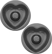 Alipis Heart Shaped Doughnut Molds Metal Cake Pans Non-Stick Baking Molds for Fondant Crafts