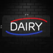 Dairy Sign for Business Displays | LED Flex Neon | 32"W x 13"H x 1"D