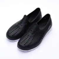 在飛比找Yahoo奇摩購物中心優惠-ARRIBA艾樂跑男鞋-防水系列百搭懶人鞋-白/黑白/藍白(
