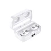 T16 Wireless Bluetooth 5.1TWS Sports LED Digital Display Mirror Noise Reduction Stereo In-Ear Headphones - White