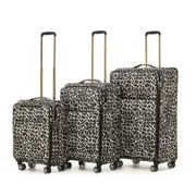 3pc Tosca So-Lite Travel Suitcase Checked/Carry On Trolley Luggage Set Leopard