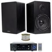 Rockville BLUAMP 150 Amplifier w/ Bluetooth/Optical+(2) 6.5" Bookshelf Speakers