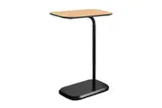 Sarantino Beveled Edge C-Shaped Side Table - Light Oak
