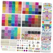 6 Boxes 16800pcs 72 Colors Clay & 48 Colors Glass Seed Beads Kit for