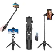 Tripod Monopod Selfie Stick, Long Extendable with Wireless Remote Shutter Con...