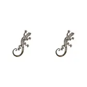 2x LVD Metal Wall Art Gecko Decorative Ornament Figure Home/Garden Decor Brown