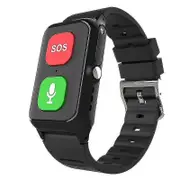 Senior Smart Bracelet With Gps, Heart Rate Monitoring, And Info Push - Built-in Tracking Watch Black