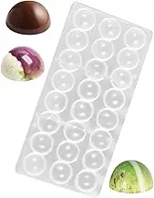24-Cavity Bullet Shape Chocolate Mold 12g/Pieces Transparent Chocolate Bonbons Candy Molds Hemisphere Shape Mold Polypropylene Soap Mold DIY Pastry Dessert Molds Use for Family & Party