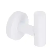 White Round Robe Hook Towel Rail Door Hanger Kit Bathroom Kitchen Wall Mounted