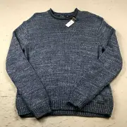 Polo Ralph Lauren Sweater Mens Medium Blue Roll Neck Cotton Pullover Knit NWT