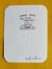 artist sketch card RAIN CLOUD watercolor KATIE COOK sdcc MY PARADE nycc