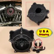 Black Turbine Spike Air Cleaner Intake Filter For Harley Dyna Super Glide 93-16