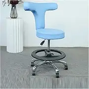 Round Rolling Stool with Wheels,Ergonomic Saddle Stool,Swivel Saddle Chair with Backrest,Spa Tattoo Work Stools Task Chair