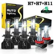 For Smart Fortwo 2008-2015 6x LED Headlight Hi/Lo Beam + Fog Light Bulbs 6000K