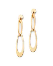 Bloomingdale's Fine Collection Open Oval Double Drop Earrings in 14K Yellow Gold