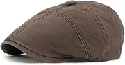 [Michear] Men's Flat Caps, Adjustable UK Newsboy Hat, Vintage Irish Cotton Beret Ivy, Classic Gatsby Cabbie Cap, Green, One size