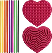 Heart-shaped Sensory Activity Board Silicone Sensory Fidget Board Stress Anxiety Relief Fidget Boards Motor Skills Boards for Hands-On Learning (Red)