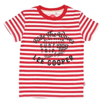 Shirt Boy Lee Cooper (Model No. 8. Sleeves Courtes. Red Color, 4 To 14ans