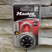 New Vtg Master Lock Padlock 1500D Stainless Steel Case Combination Lock USAMade