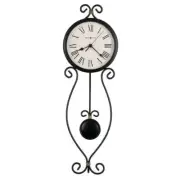 Howard Miller Wall Clocks 24.5" Round Classic/Modern Quartz Metal Glass Black