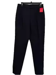 Spanx Perfect Slim Straight Pants Pin Stripe Navy Gray Sz L NWT
