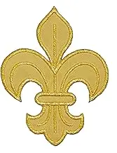 Gold Fleur de Lis Boy Girl Scout Scout DIY Applique Embroidered Sew Iron on Patch FDL-007