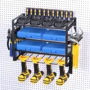 Power Tool Organizer 4 Layers 4 Drill Storage Racks Wall Mount Style Garage Tool
