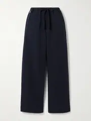 [Citizens of Humanity] Citizens of Humanity - Aurora Cotton And Linen-blend Wide-leg Pants - Navy - small small Blue