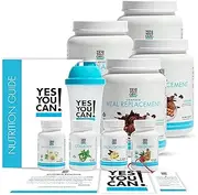 Yes You Can! Transform Kit: On-The-Go 60 Servings, Twice a Day, Contains: Two Complete Meal Replacement Chocolate, One Slim Down, One Appetite Support, One Collagen, One Colon Optimizer, One Shaker