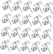 Homoyoyo 100pcs Earring Accessories Round Earrings Flat Round Earring Posts Earrings Backings Jewelry Hardware Earring Supplies Silver Stainless Steel