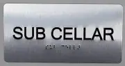 SUB Cellar Floor Number Sign Silver-Tactile Touch...( Brush Silver,4x8)