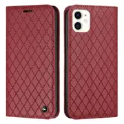 For iphone 11 Case, PU Leather Flip Cover ic Closure Wallet Card Slots Stand Case Lattice Design