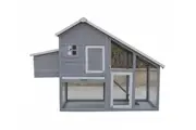 YES4PETS Grey Large Chicken Coop Rabbit Hutch Ferret Cage Hen Chook House