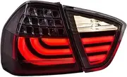 1 Pair LED Tail Light Assembly Compatible With BMW 3 Series E90 2005-2008 Tail Lights Plug And Play With LED Turning Rear Taillights(Red and black)