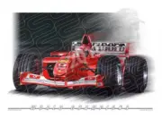 World Champions SCHUMACHER MICHAEL F1 CHAMPION A1 STRETCHED CANVAS (W01)