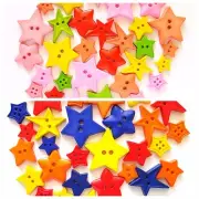 30 pcs Cute mix size big Star Buttons 2 Holes assorted colors size 15 - 33 mm