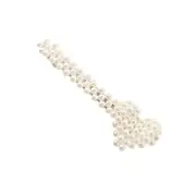 Culturesse Brielle Vintage 9cm Pearly Heart Barrette Clip Womens Accessory White