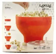 Lekue Native Red Microwave Kitchenware Bpa Free Popcorn Popper Bowl With Lid NIB