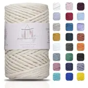 , Single Strand Macrame Cord 3 mm x 109 Yards (328 feet) 3mm 1 Skein Ecru
