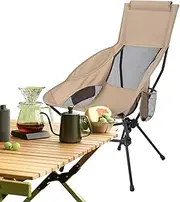 Camping Chairs | Outdoor Garden Moon Chair | Foldable Ultra Light Compact Heightened Seat with Head Support for Fishing Travel Picnic Hiking Beach