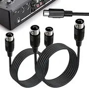 Midi Cable Male to Male, 2 Pcs Guitar Cable, Piano Cord, Sturdy 5-Pin Din Connector, Universal Compatibility 5-Pin Metal Plug for Guitars, Electronic Pianos, Electronic Drums, Music Keyboard (1m)