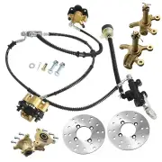 Front Hydraulic Foot Brake Caliper + 3 Stud Wheel Hub Stub Axle Go Kart ATV Quad
