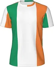 [DRTGEDS] Irish Flag Men's T-Shirts Mesh Short Sleeve Undershirt for Shirts in Warm Weather