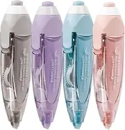 Refillable Retractable White Out Correction Tape Pen Shaped Aesthetic Correction Tape with Replaceable and Retractable Features Portable Stationery Tool Office Supplies (4pcs)