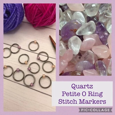 Quartz Petite O Ring Stitch Markers (knitting, Handmade)